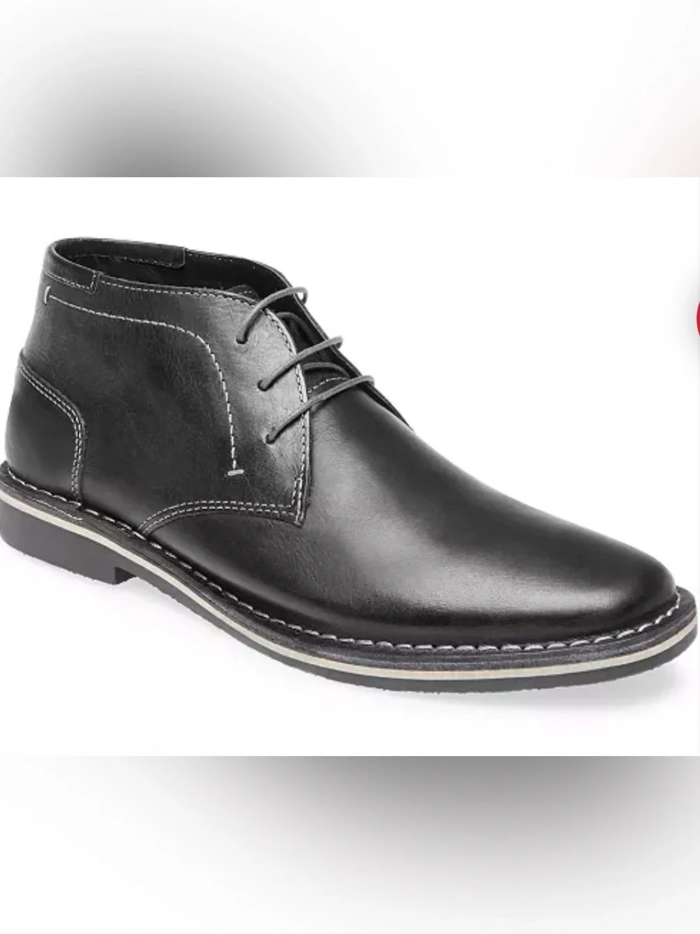 Steve Madden Harken Chukka Boots in black smooth leather.